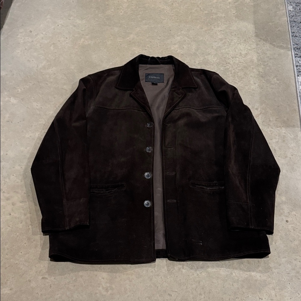 Express Dark Brown Suede Jacket